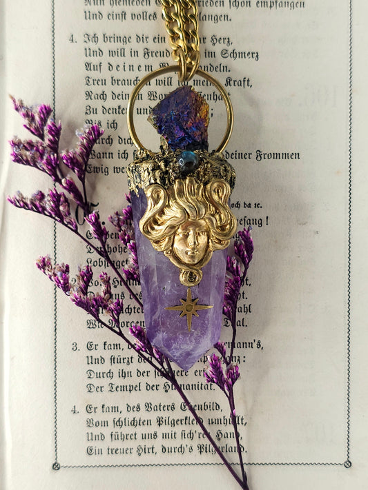 Amethyst maiden amulet