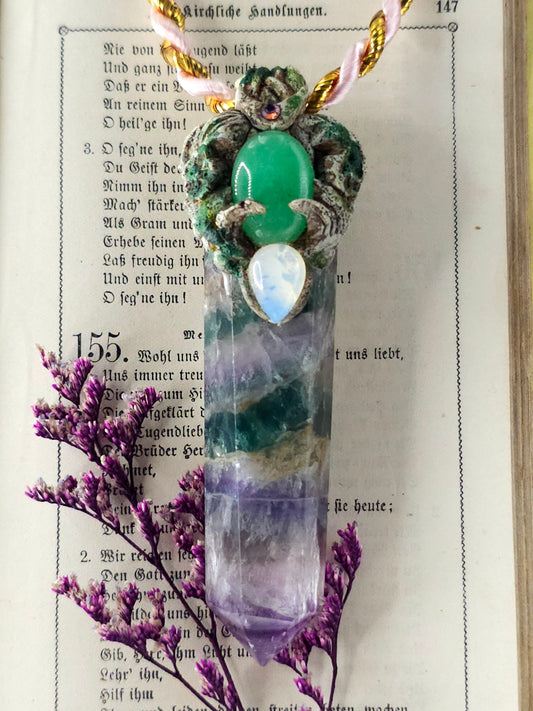 Fluorite stone amulet