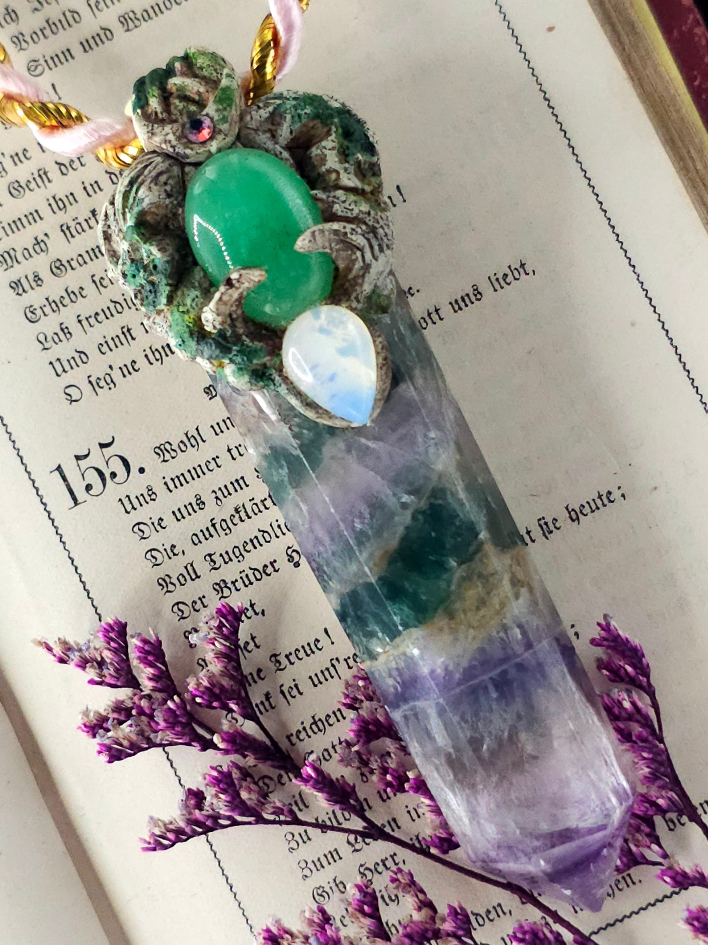 Fluorite stone amulet