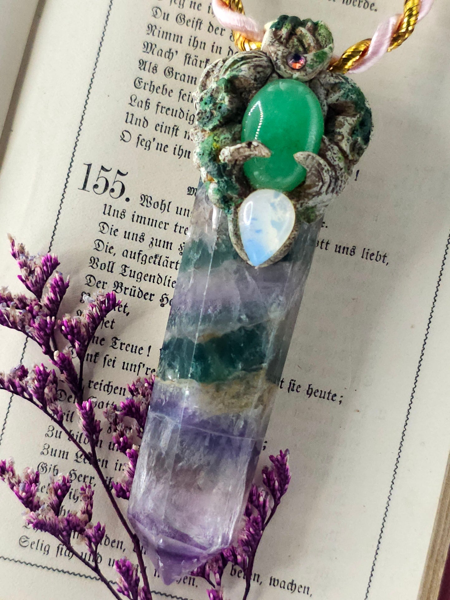 Fluorite stone amulet