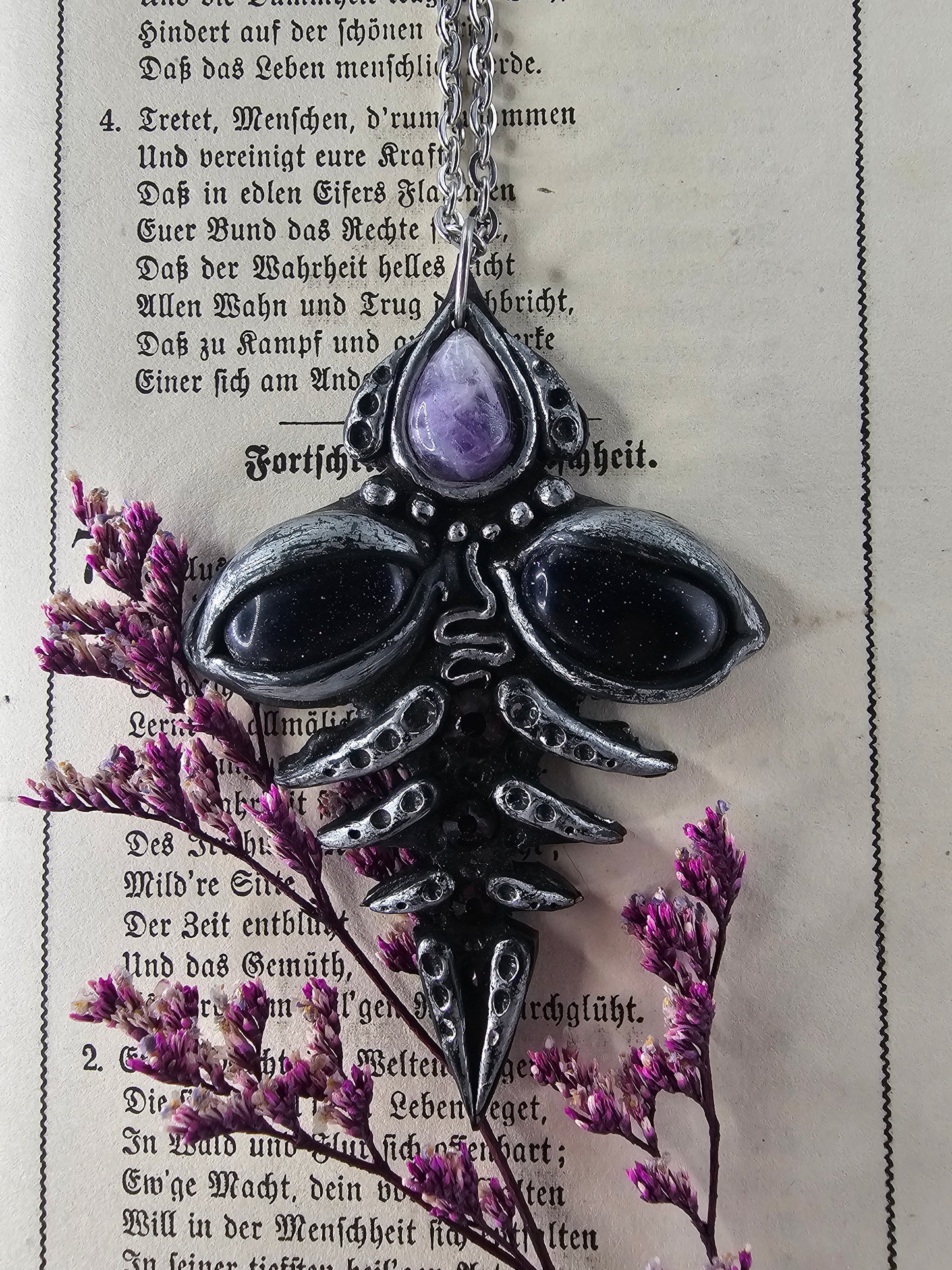 Amethyst tribal amulet