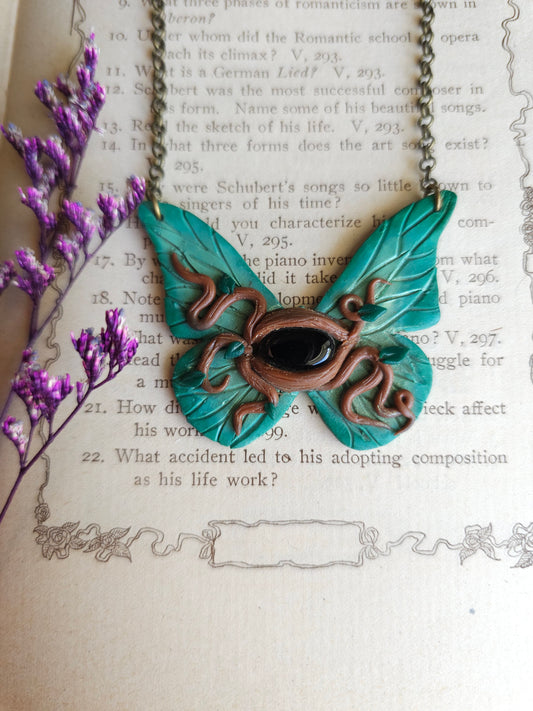 Obsidian butterfly necklace