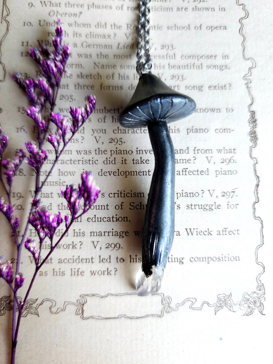 Amethyst Dark mushroom necklace