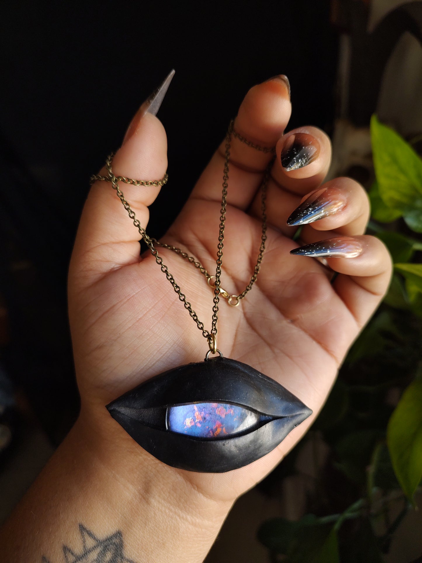 Galaxy eye necklace